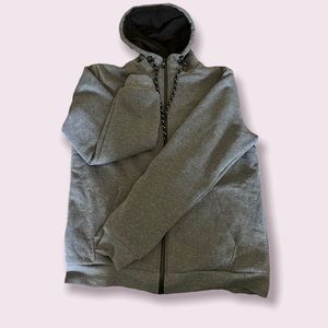 NEW Grey and Black Lined Hoodie Size XXL but fits like a L